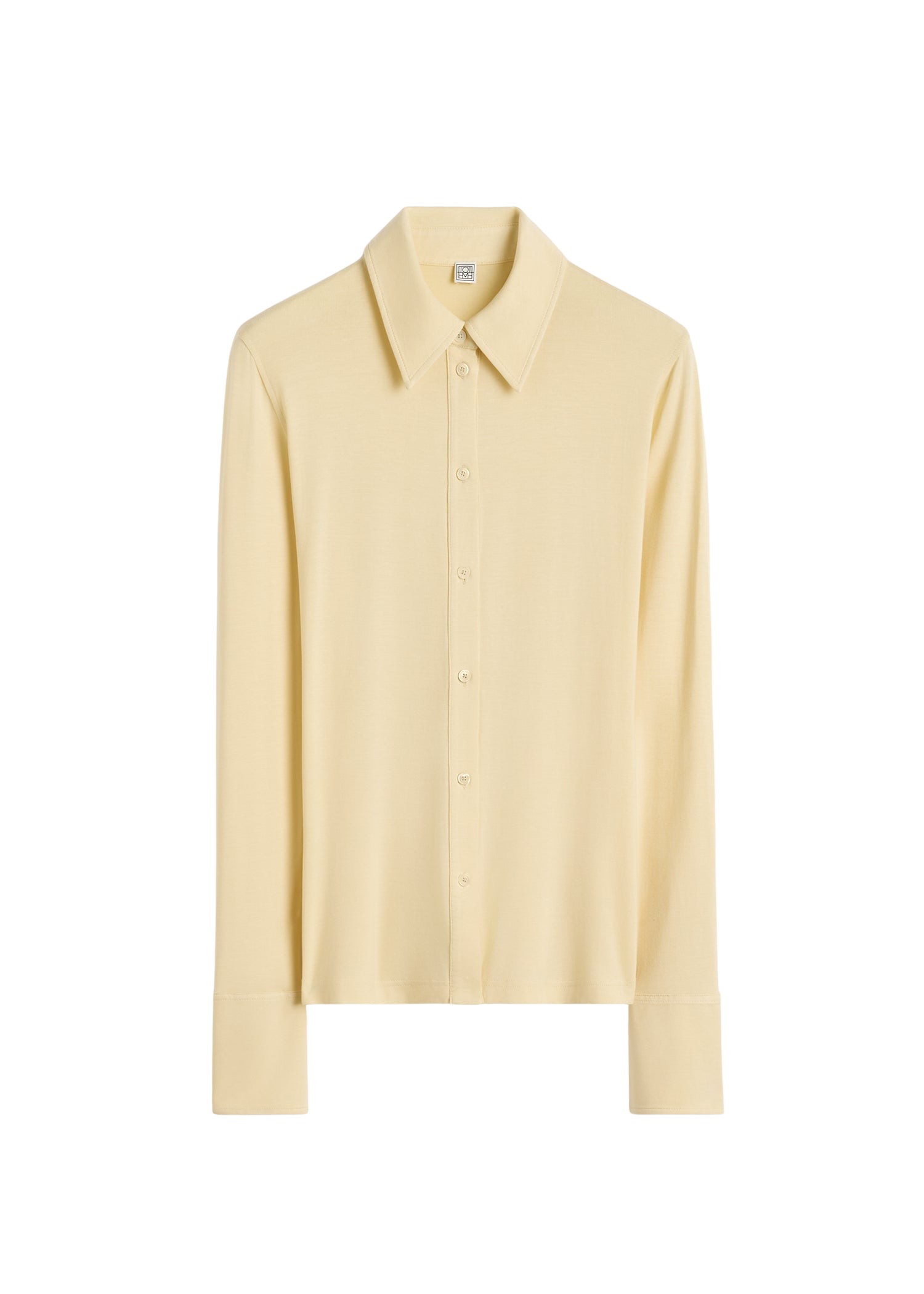 Toteme-Fitted-Jersey-Shirt-Buttercup33741_nobg Totême Fitted Jersey Shirt Buttercup - Tops - Scandinavian Minimalist Luxury at Luxury Shoes