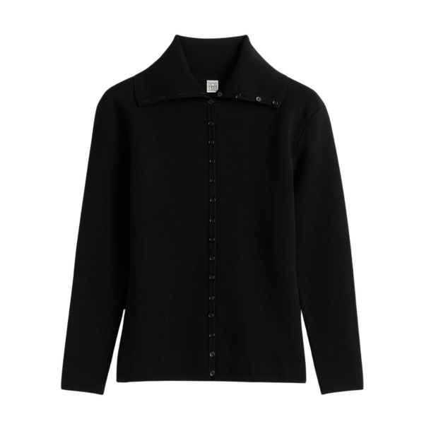 Toteme Fitted Polo Cardigan Black