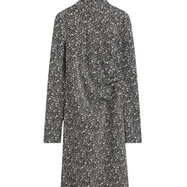 Totême Floral Twist Dress Black/White - Dresses - Scandinavian Minimalist Luxury at Luxury Shoes 