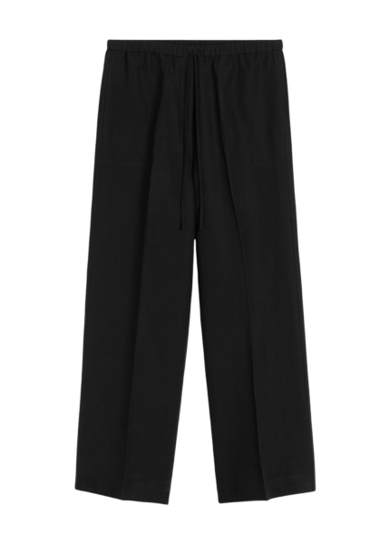 Totême Fluid Drawstring Trousers Black - Pants - Scandinavian Minimalist Luxury at Luxury Shoes 