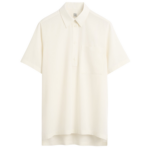 Totême Fluid Polo Shirt Ecru - Tops - Scandinavian Minimalist Luxury at Luxury Shoes 