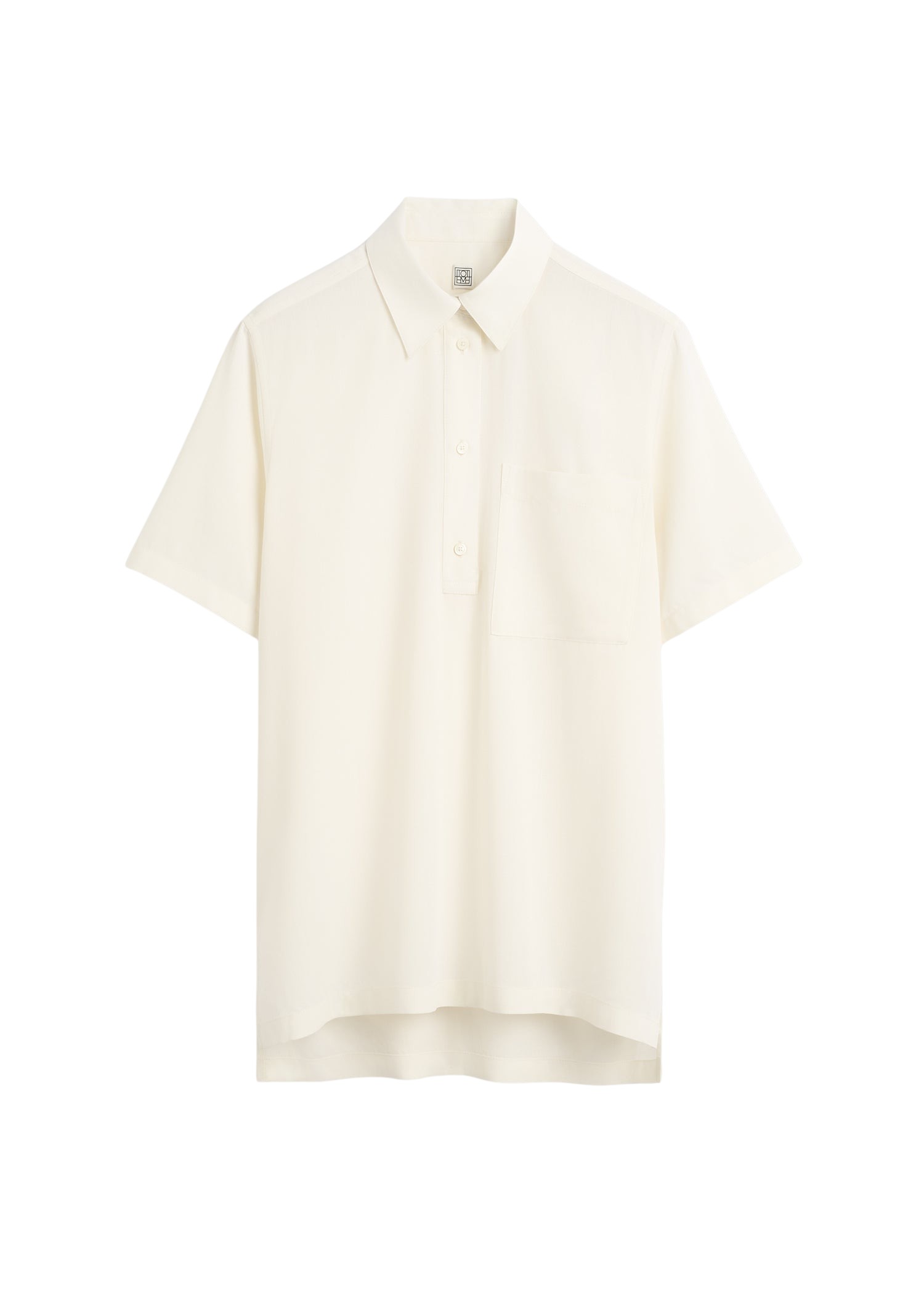 Toteme-Fluid-Polo-Shirt-Ecru36335_nobg Totême Fluid Polo Shirt Ecru - Tops - Scandinavian Minimalist Luxury at Luxury Shoes