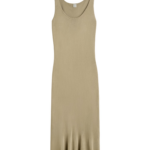 Totême Fluted Hem Dress Desert - Dresses - Scandinavian Minimalist Luxury at Luxury Shoes 