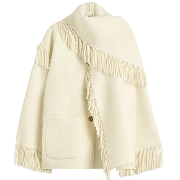 Toteme Fringed Scarf Jacket Winter White