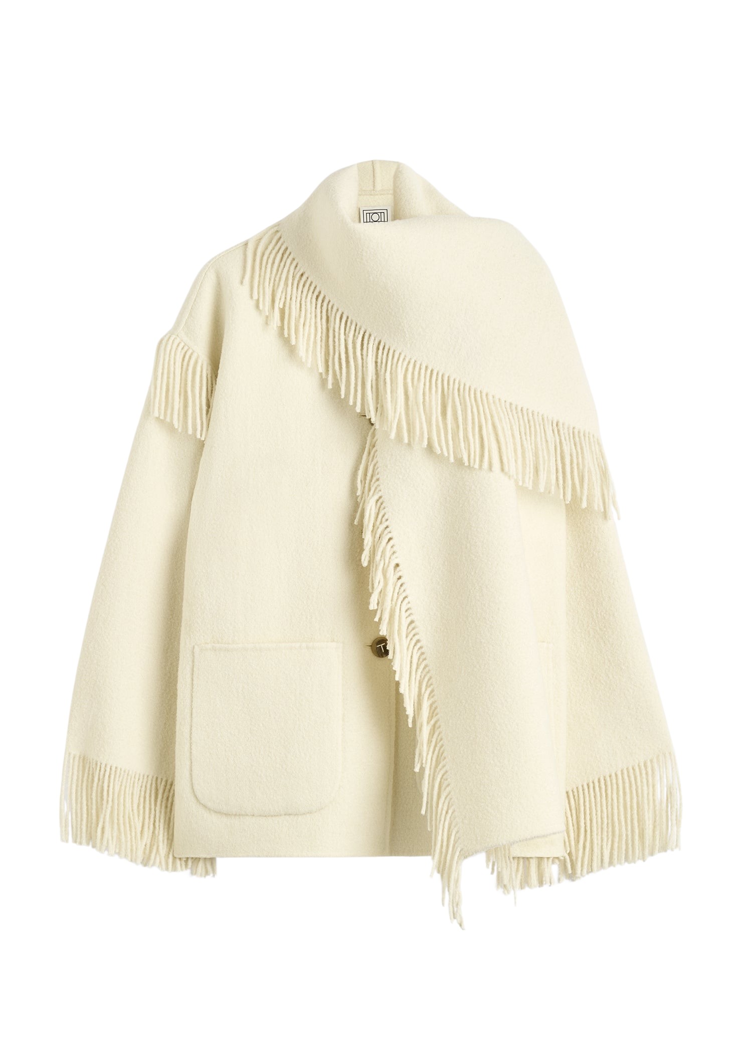 Toteme-Fringed-Scarf-Jacket-Winter-White22415_nobg Totême Fringed Scarf Jacket Winter White - Jackets - Scandinavian Minimalist Luxury at Luxury Shoes