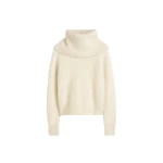 Totême Funnel Alpaca-Blend Knit Milk - Knitwear - Scandinavian Minimalist Luxury at Luxury Shoes 