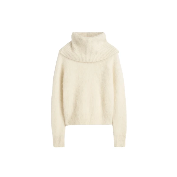 Totême Funnel Alpaca-Blend Knit Milk - Knitwear - Scandinavian Minimalist Luxury at Luxury Shoes 