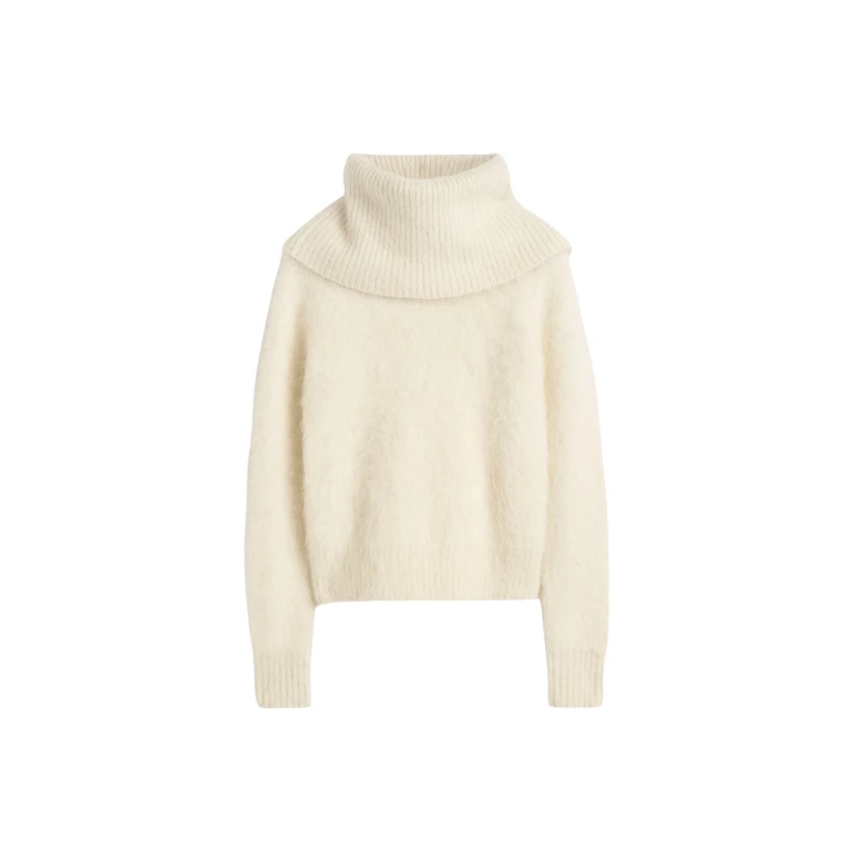 Totême Funnel Alpaca-Blend Knit Milk - Knitwear - Scandinavian Minimalist Luxury at Luxury Shoes 