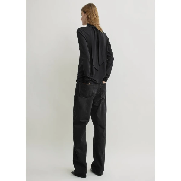 Totême High-Neck Jersey Top Black - Tops - Scandinavian Minimalist Luxury at Luxury Shoes 