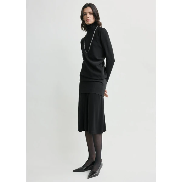 Totême High-Neck Twist Blouse Black - Tops - Scandinavian Minimalist Luxury at Luxury Shoes 