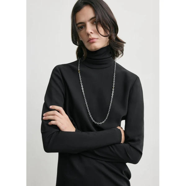 Totême High-Neck Twist Blouse Black - Tops - Scandinavian Minimalist Luxury at Luxury Shoes 