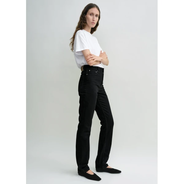 Totême High Slim Denim Black - Pants - Scandinavian Minimalist Luxury at Luxury Shoes 
