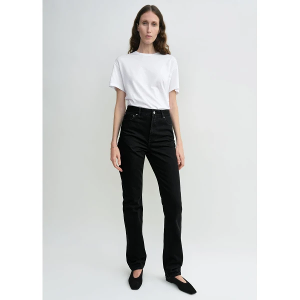 Totême High Slim Denim Black - Pants - Scandinavian Minimalist Luxury at Luxury Shoes 