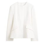 Totême Jacquard Cotton Jacket Optic White - Jackets - Scandinavian Minimalist Luxury at Luxury Shoes 