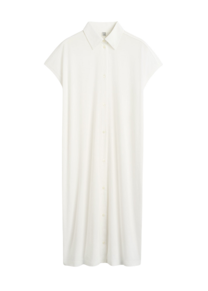 Totême Jersey Shirtdress Off-White - Dresses - Scandinavian Minimalist Luxury at Luxury Shoes 