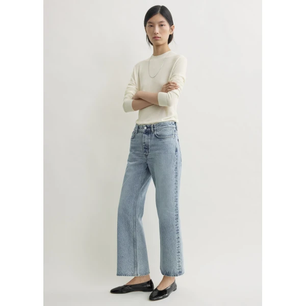 Totême Kick Flare Denim True Vintage - Pants - Scandinavian Minimalist Luxury at Luxury Shoes 