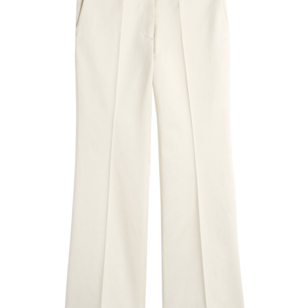 Toteme Kick Flare Raw-Edge Trousers Stone