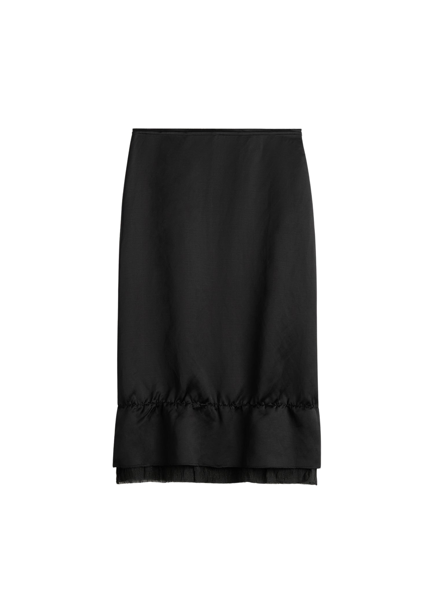 Toteme-Layered-Satin-Skirt-Black51946_nobg Totême Layered Satin Skirt Black - Skirts - Scandinavian Minimalist Luxury at Luxury Shoes