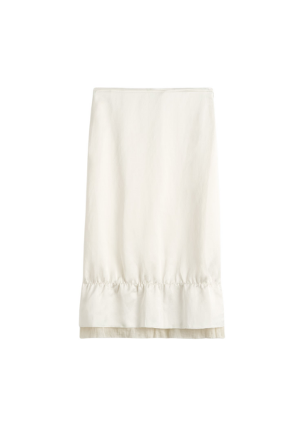 Totême Layered Satin Skirt White - Skirts - Scandinavian Minimalist Luxury at Luxury Shoes 