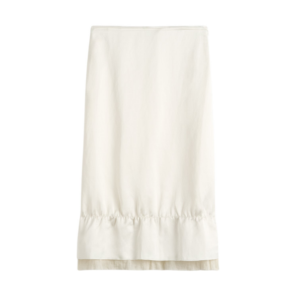 Toteme Layered Satin Skirt White