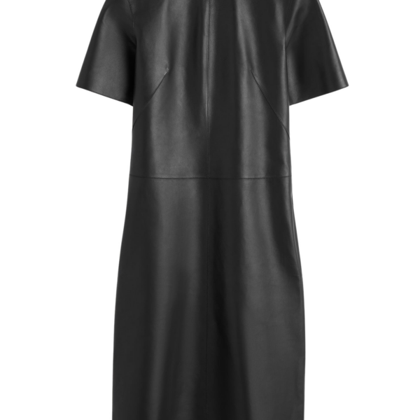 Toteme Leather Tee Dress Black