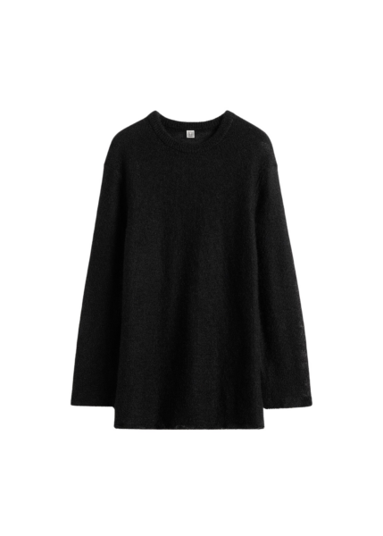 Totême Long Open Weave Knit Black - Knitwear - Scandinavian Minimalist Luxury at Luxury Shoes 