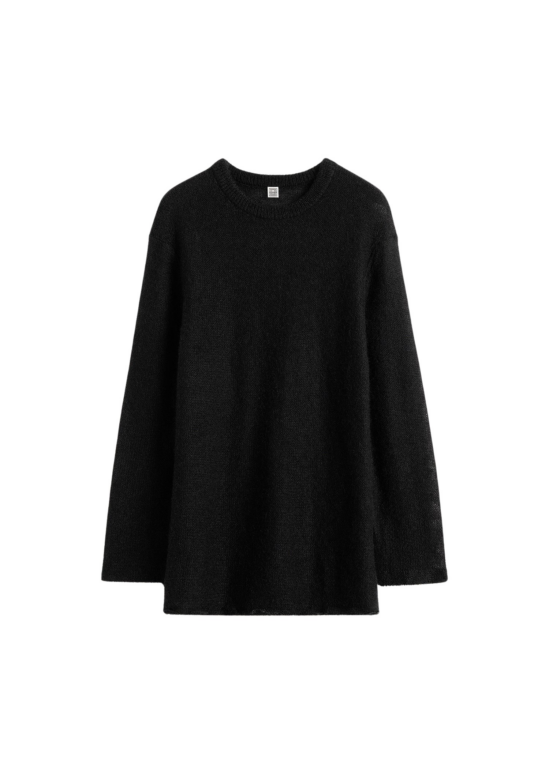 Totême Long Open Weave Knit Black - Knitwear - Scandinavian Minimalist Luxury at Luxury Shoes 