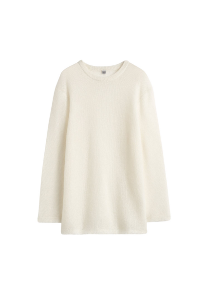 Totême Long Open Weave Knit Off-White - Knitwear - Scandinavian Minimalist Luxury at Luxury Shoes 