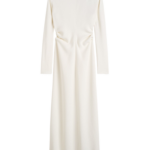 Totême Long-Sleeve Slouch Waist Dress Macadamia - Dresses - Scandinavian Minimalist Luxury at Luxury Shoes 