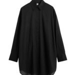 Totême Long Summer Shirt Black - Tops - Scandinavian Minimalist Luxury at Luxury Shoes 