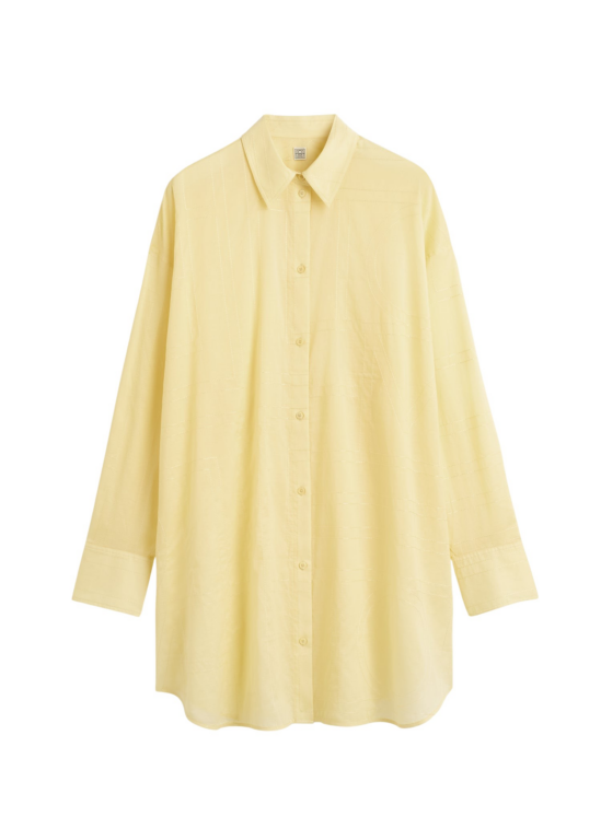 Totême Long Summer Shirt Buttercup - Tops - Scandinavian Minimalist Luxury at Luxury Shoes 