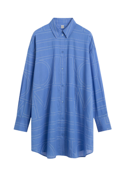 Totême Long Summer Shirt Cobalt - Tops - Scandinavian Minimalist Luxury at Luxury Shoes 