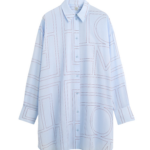 Totême Long Summer Shirt Sky/Red - Tops - Scandinavian Minimalist Luxury at Luxury Shoes 