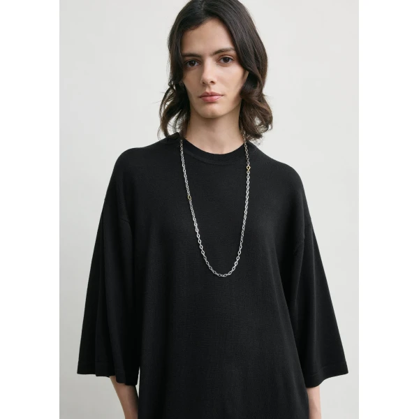 Totême Merino Knit Tee Dress Black - Dresses - Scandinavian Minimalist Luxury at Luxury Shoes 