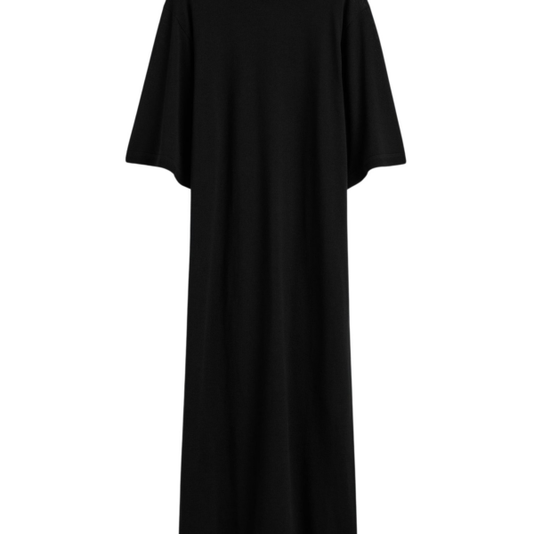 Totême Merino Knit Tee Dress Black - Dresses - Scandinavian Minimalist Luxury at Luxury Shoes 