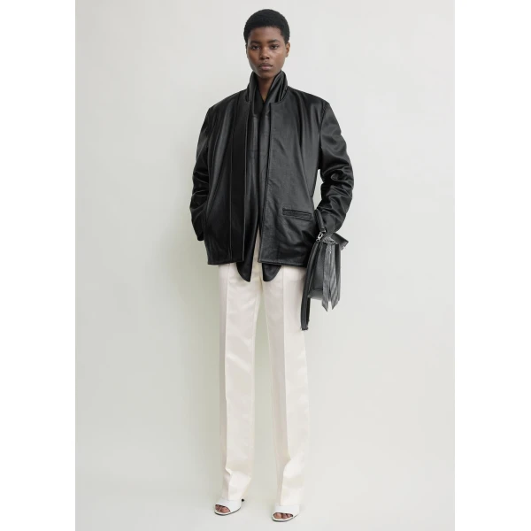 Totême Minimal Biker Jacket Black - Jackets - Scandinavian Minimalist Luxury at Luxury Shoes 