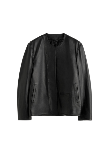 Totême Minimal Biker Jacket Black - Jackets - Scandinavian Minimalist Luxury at Luxury Shoes 