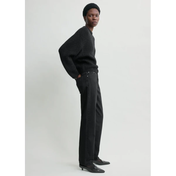 Totême Mohair Blend Rib Knit Black - Knitwear - Scandinavian Minimalist Luxury at Luxury Shoes 