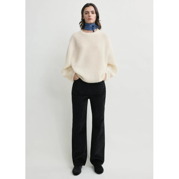 Totême Mohair Blend Rib Knit Ecru - Knitwear - Scandinavian Minimalist Luxury at Luxury Shoes 