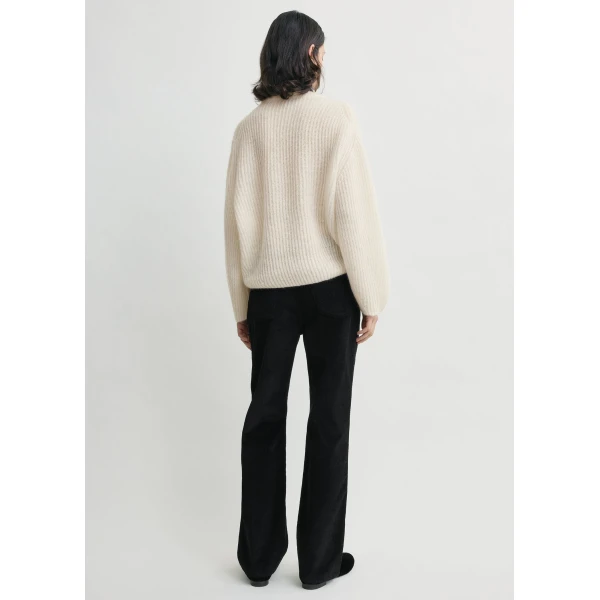 Totême Mohair Blend Rib Knit Ecru - Knitwear - Scandinavian Minimalist Luxury at Luxury Shoes 