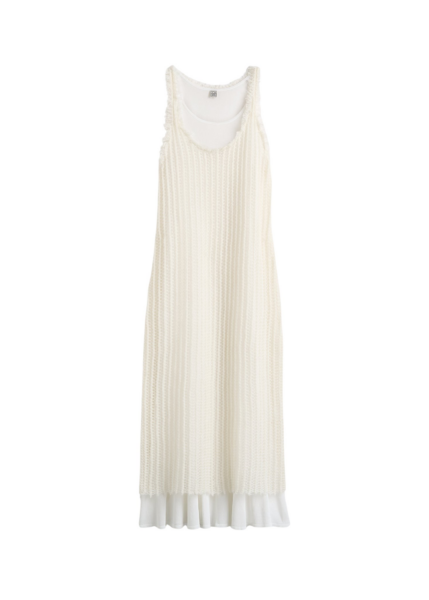 Totême Mohair Knit Tank Dress Off-White - Dresses - Scandinavian Minimalist Luxury at Luxury Shoes 