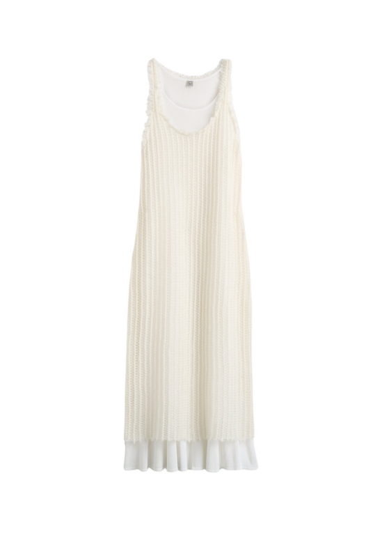 Totême Mohair Knit Tank Dress Off-White - Dresses - Scandinavian Minimalist Luxury at Luxury Shoes 