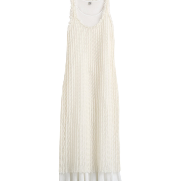 Toteme Mohair Knit Tank Dress Off-White