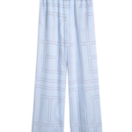 Totême Monogram Cotton-Blend PJ Bottoms Sky - Loungewear - Scandinavian Minimalist Luxury at Luxury Shoes 