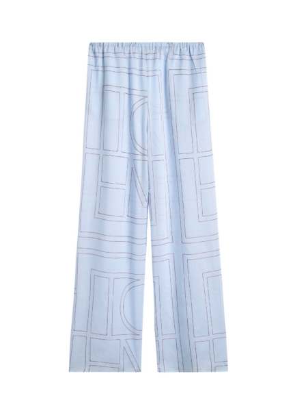 Totême Monogram Cotton-Blend PJ Bottoms Sky - Loungewear - Scandinavian Minimalist Luxury at Luxury Shoes 