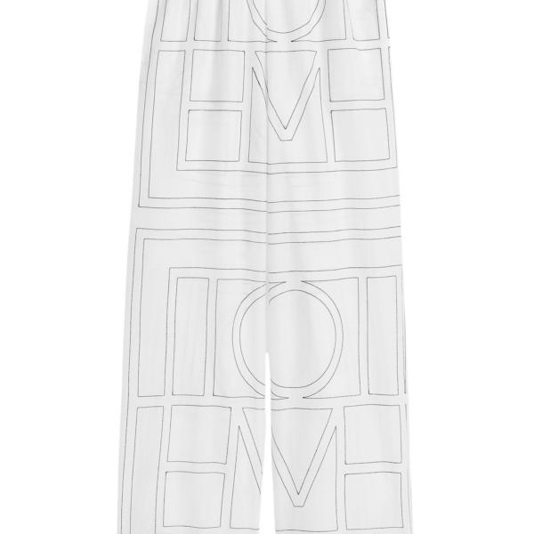 Toteme Monogram Cotton-Blend PJ Bottoms White/Black