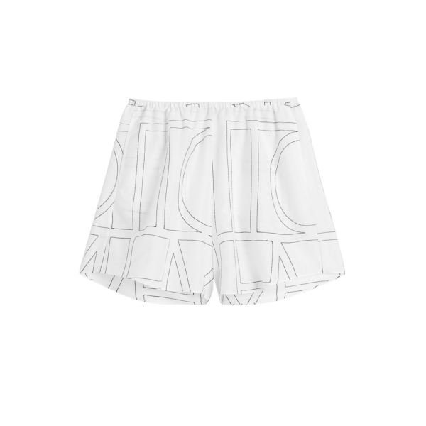 Toteme Monogram Cotton PJ Shorts White/Black