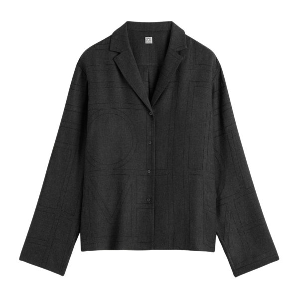 Toteme Monogram Flannel PJ Top Charcoal