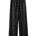 Totême Monogram Silk PJ Bottoms Black - Loungewear - Scandinavian Minimalist Luxury at Luxury Shoes 