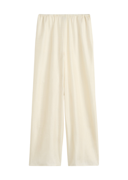 Totême Monogram Silk PJ Bottoms Cream - Loungewear - Scandinavian Minimalist Luxury at Luxury Shoes 